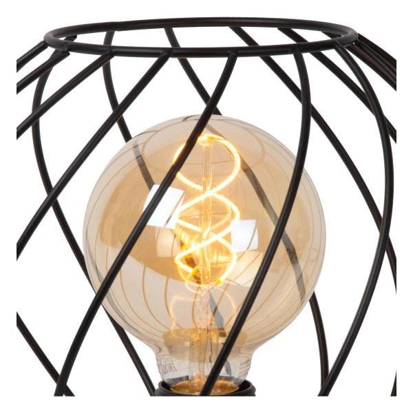 Lucide DANZA - Lampe de table - Ø 25 cm - 1xE27 - Noir - détail 1
